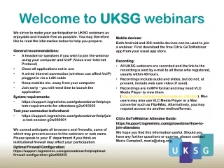 Welcome to  UKSG  webinars