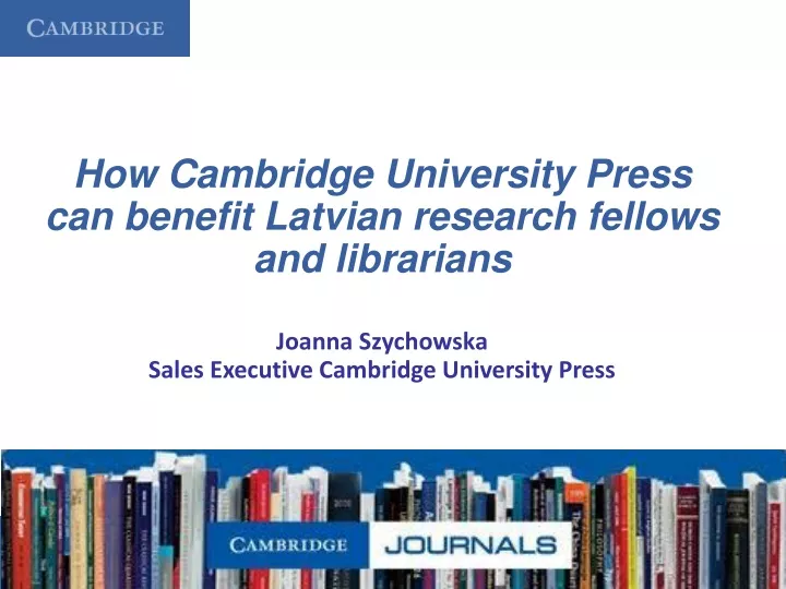 how cambridge university press can benefit