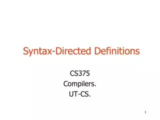 CS375  Compilers. UT-CS.