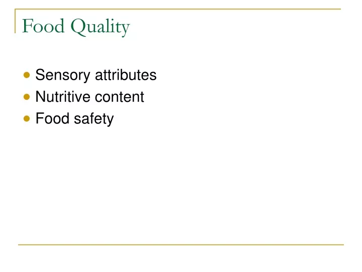 food quality