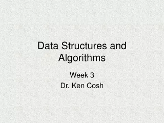 Data Structures and Algorithms