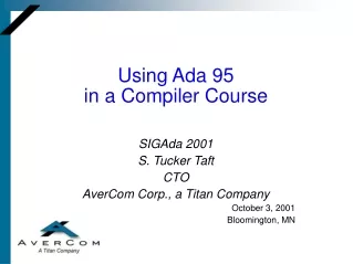 Using Ada 95  in a Compiler Course