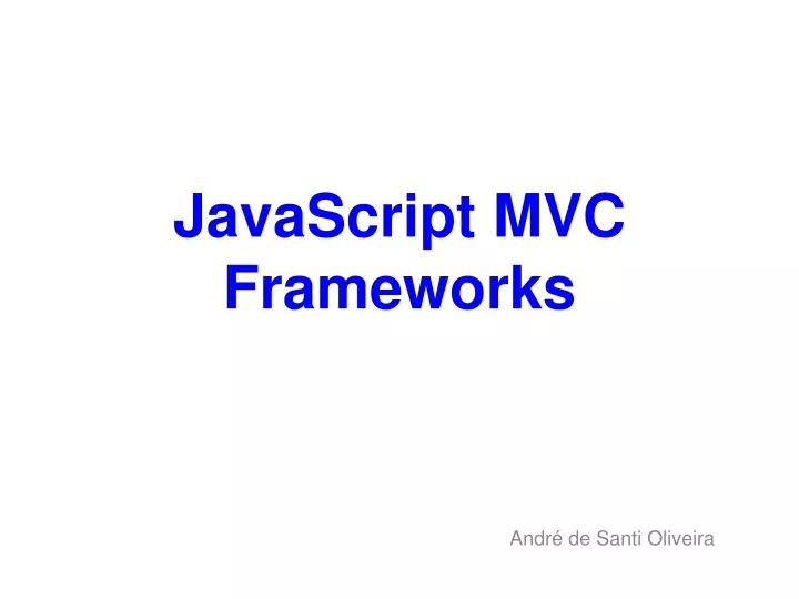 javascript mvc frameworks