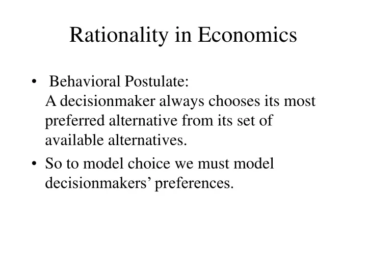 rationality in economics