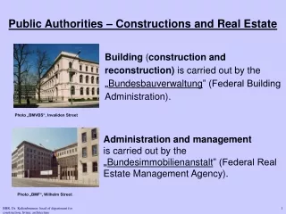 Public Authorities – Constructions and Real Estate