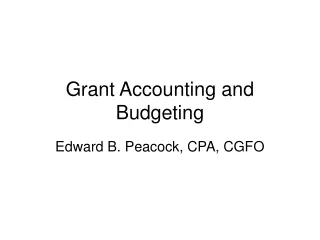 Grant Accounting and Budgeting