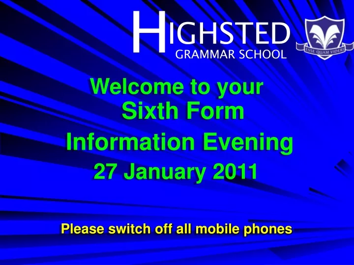 welcome to your sixth form information evening