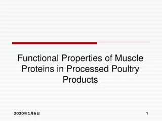 Functional Properties of Muscle Proteins in Processed Poultry Products