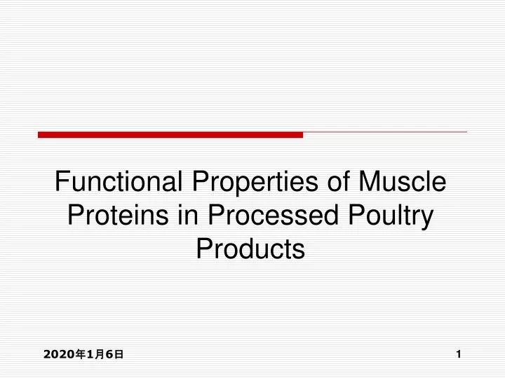 functional properties of muscle proteins in processed poultry products