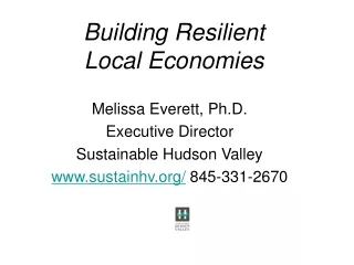 Building Resilient  Local Economies