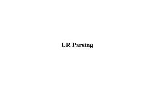 LR Parsing