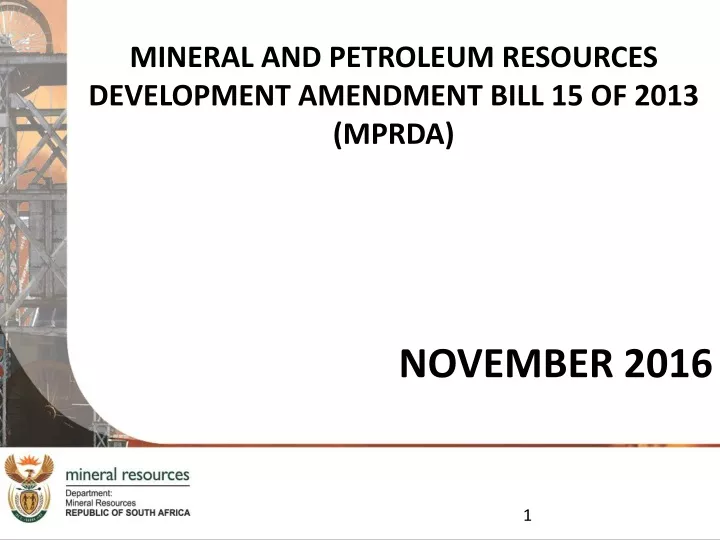 mineral and petroleum resources development amendment bill 15 of 2013 mprda