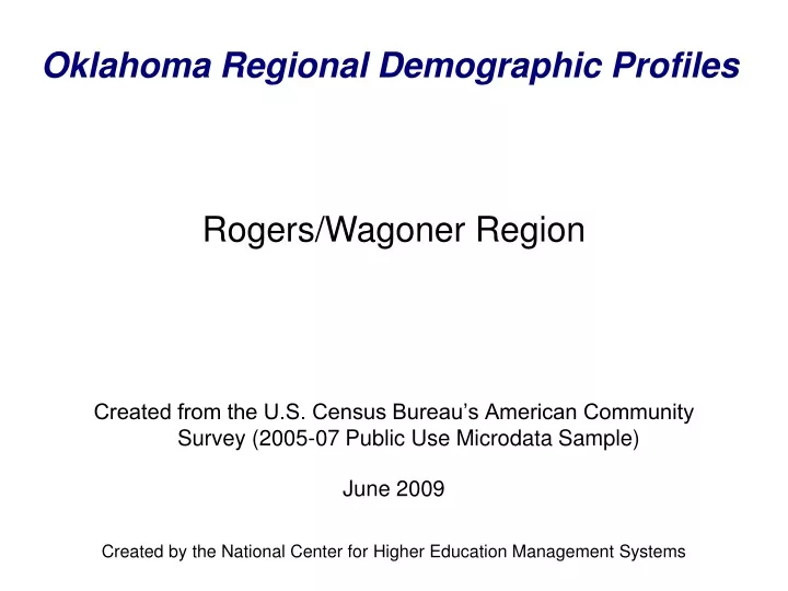 oklahoma regional demographic profiles