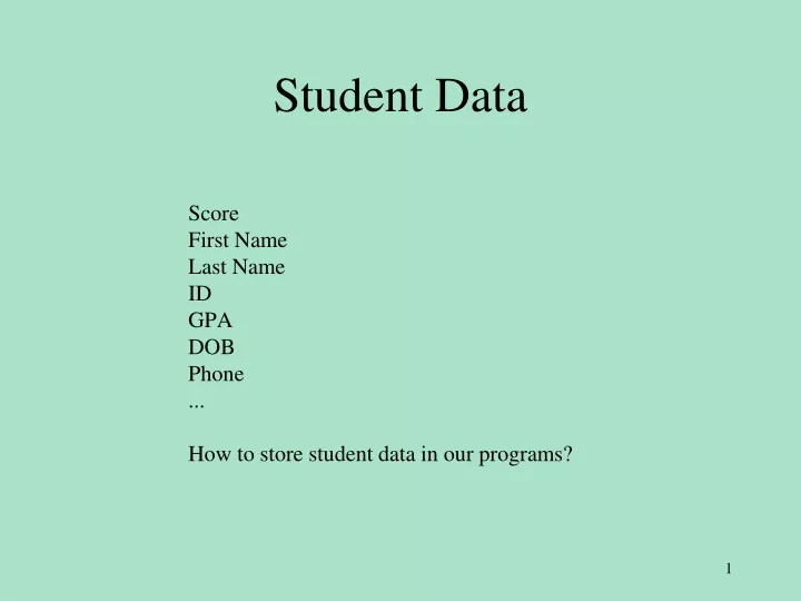 student data