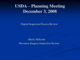 USDA – Planning Meeting December 3, 2008