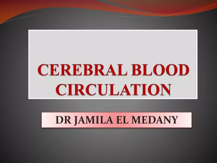 cerebral blood circulation
