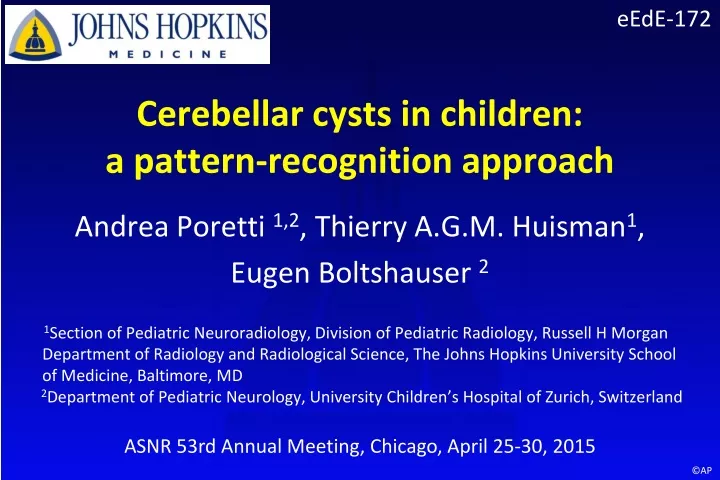 cerebellar cysts in children a pattern recognition approach
