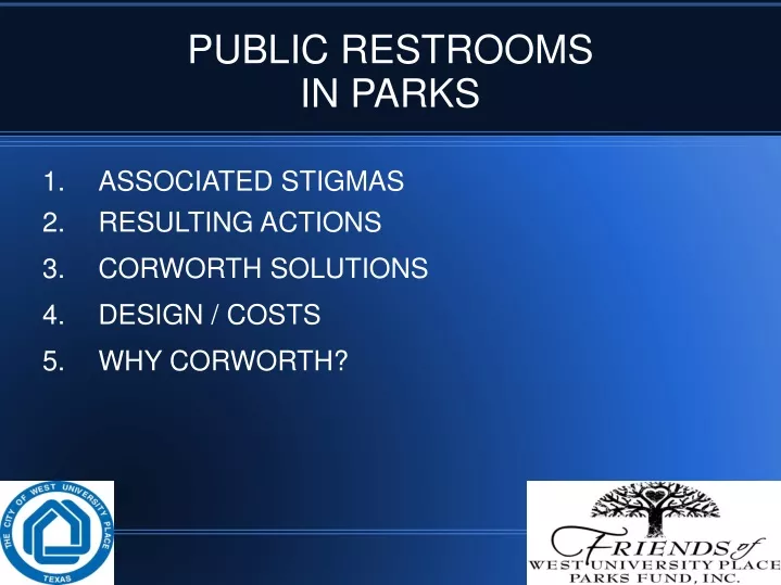 public restrooms in parks