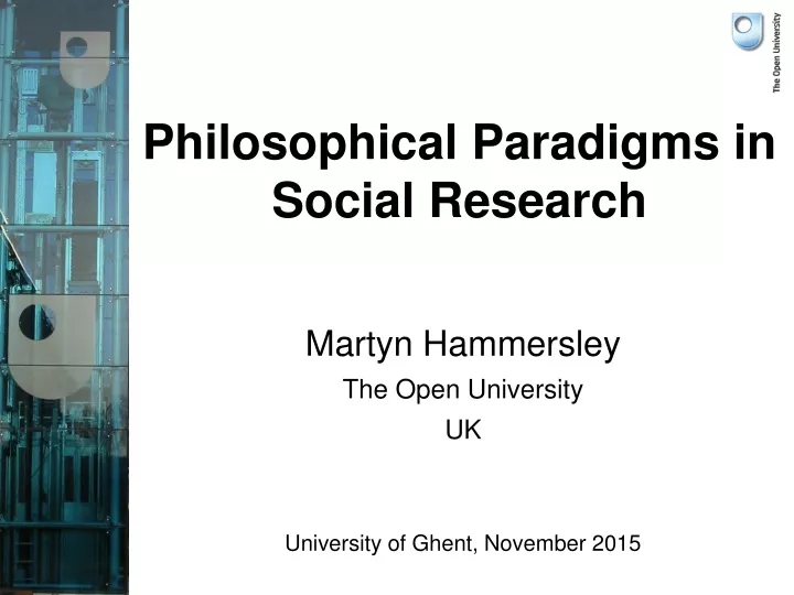 philosophical paradigms in social research