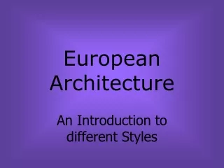 European Architecture