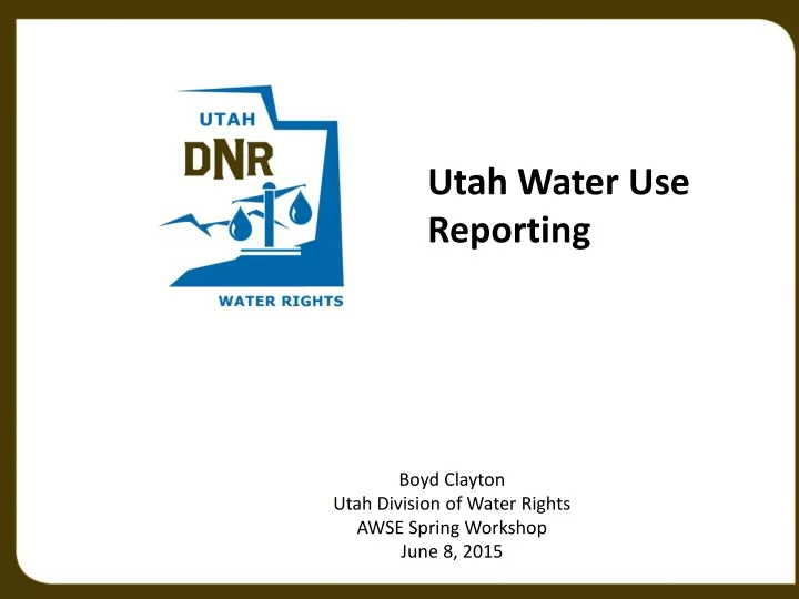 utah water use reporting