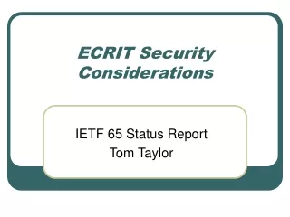 ECRIT Security Considerations