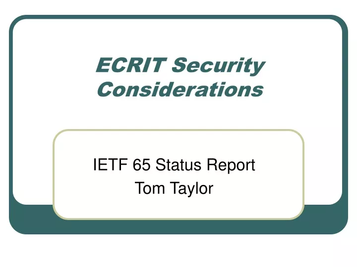 ecrit security considerations