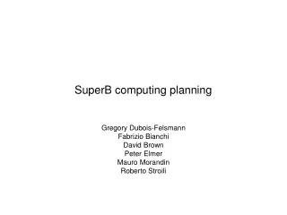 SuperB computing planning