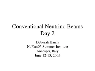 Conventional Neutrino Beams Day 2