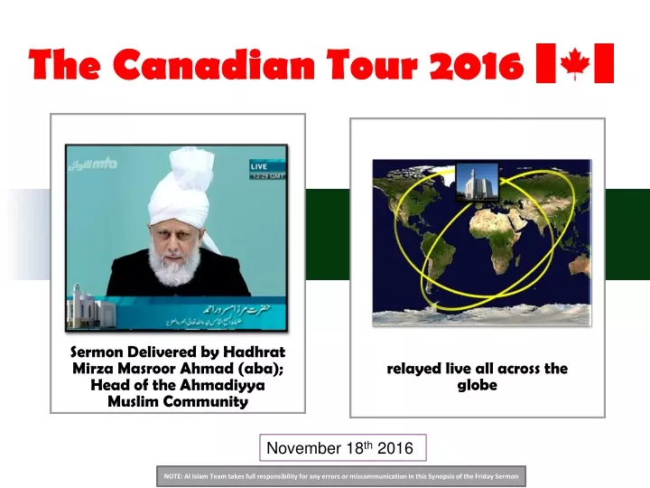the canadian tour 2016