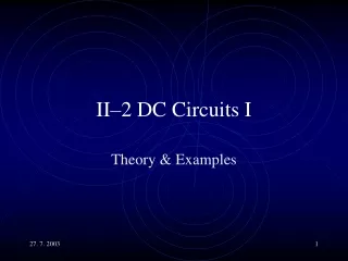 II–2 DC Circuits I