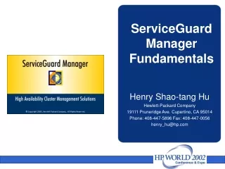 ServiceGuard Manager Fundamentals