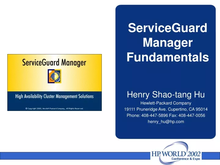 serviceguard manager fundamentals