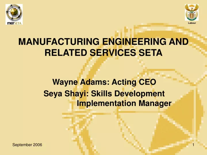 manufacturing engineering and related services seta