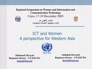 ICT and Women A perspective for Western Asia