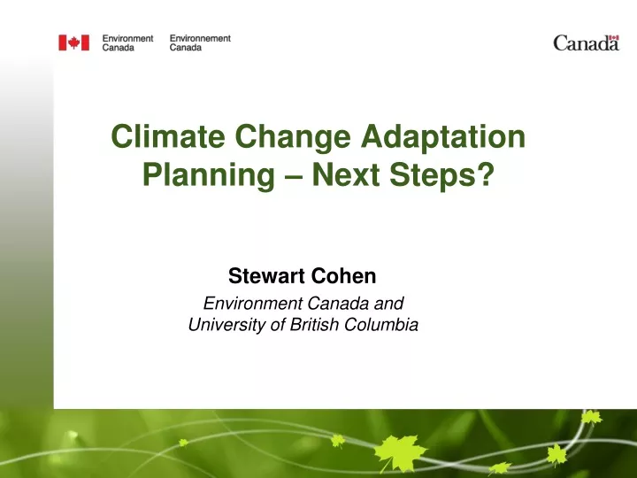 climate change adaptation planning next steps
