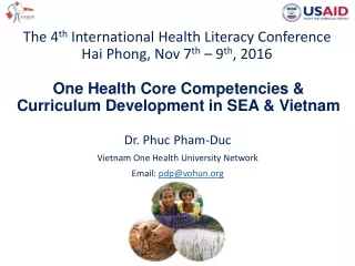 One Health Core Competencies &amp; Curriculum Development in SEA &amp; Vietnam