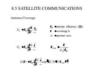 8.5 SATELLITE COMMUNICATIONS