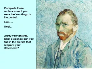 Complete these sentences as if you were the Van Gogh in the portrait. I am…. I feel…