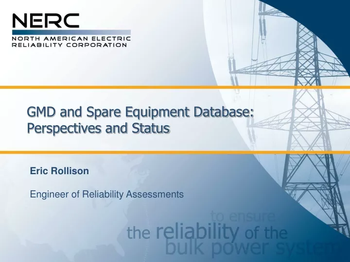 gmd and spare equipment database perspectives and status