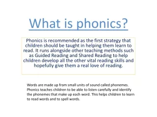 What is phonics?