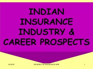 INDIAN INSURANCE INDUSTRY &amp; CAREER PROSPECTS
