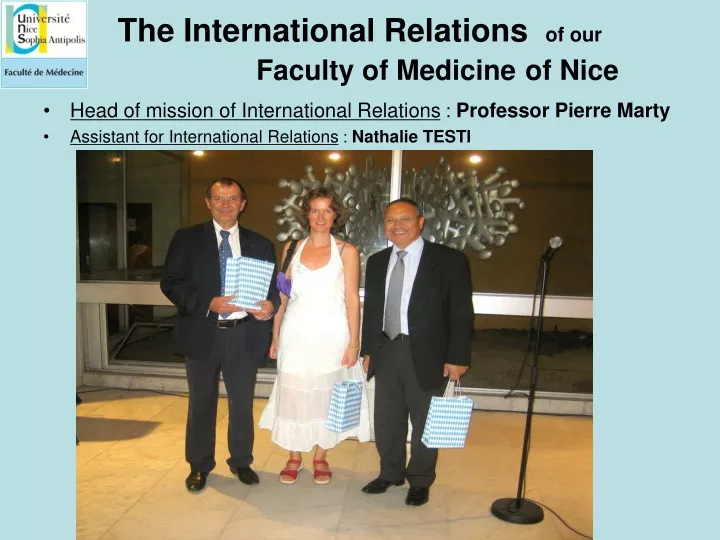 the international relations of our faculty of medicine of nice