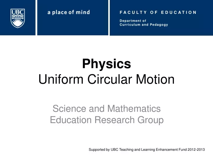 physics uniform circular motion