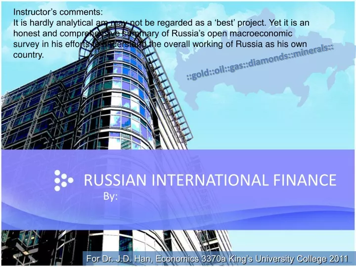russian international finance