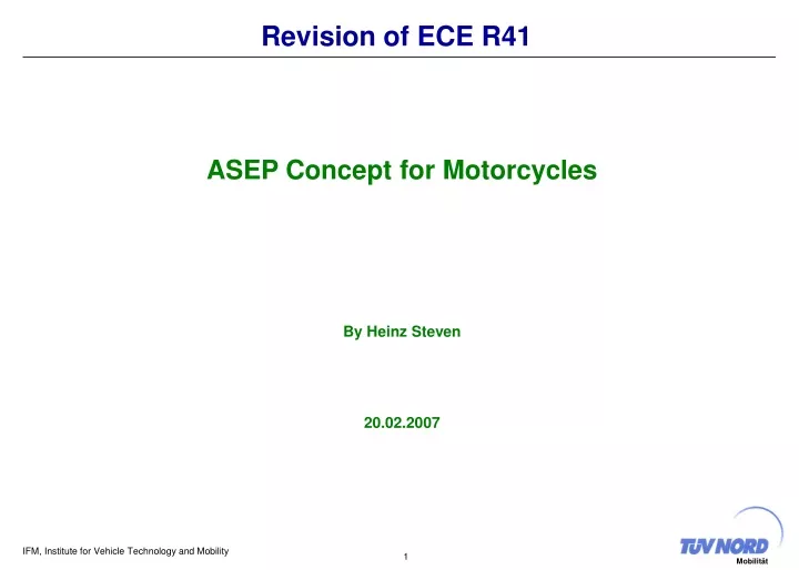 revision of ece r41