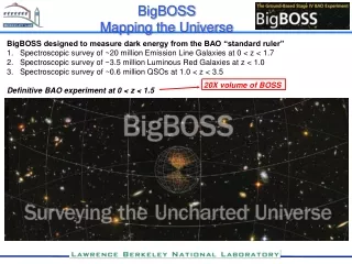 BigBOSS  designed to  measure  dark energy from the BAO “standard ruler”