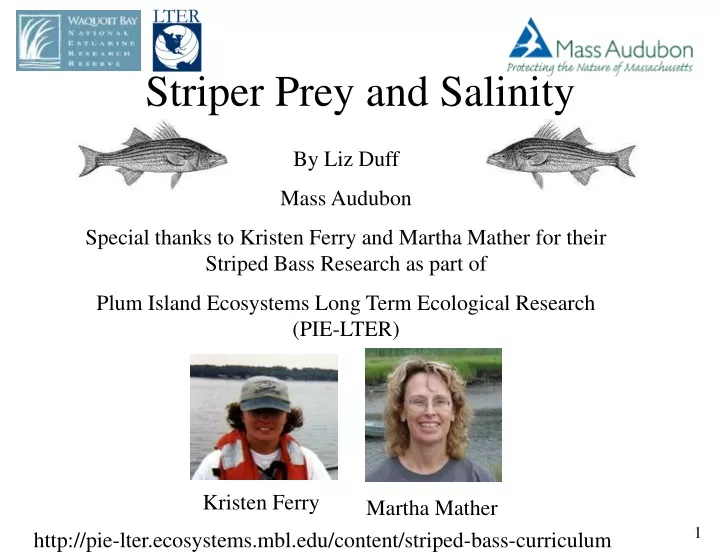 striper prey and salinity