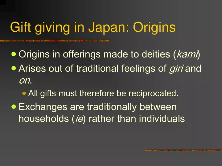 gift giving in japan origins