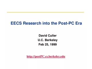 EECS Research into the Post-PC Era